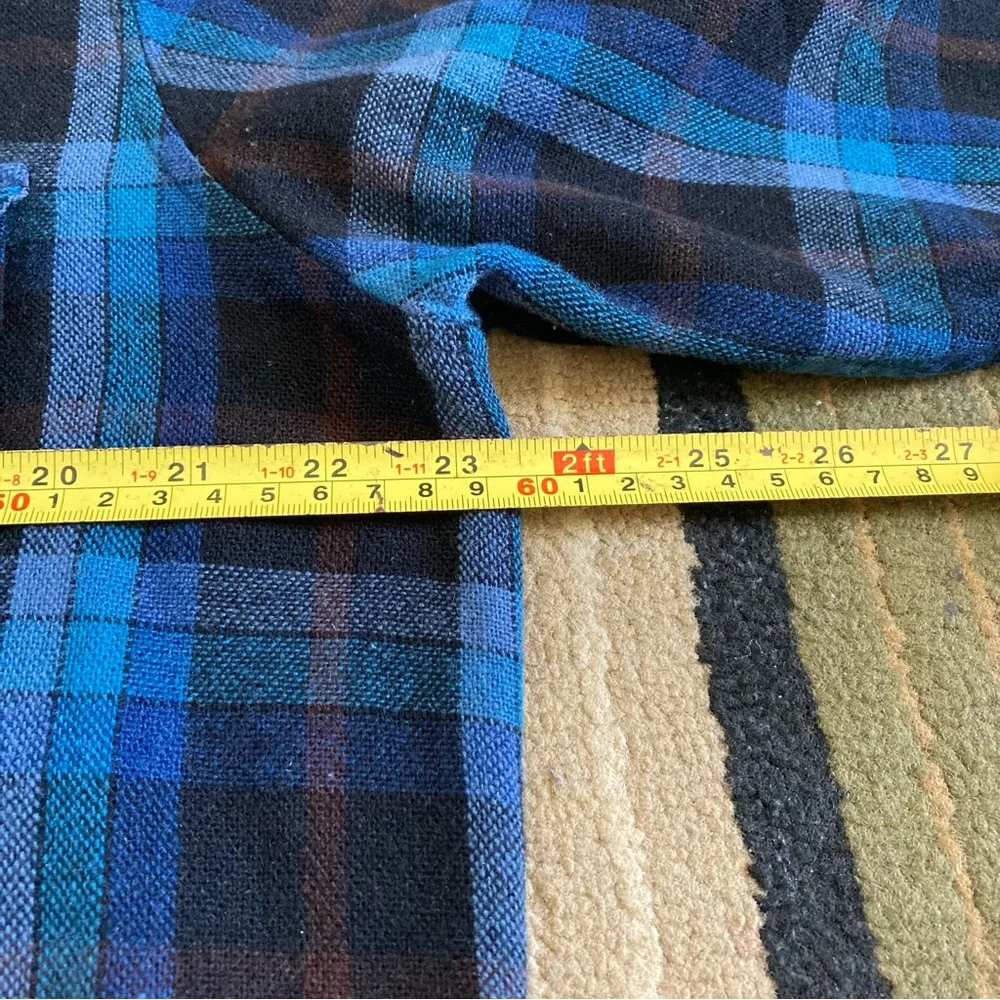 Vintage Sears Roebuck and Co. Plaid Flannel Acrylic Wool Button Up Shirt Sz L - Picture 5 of 7